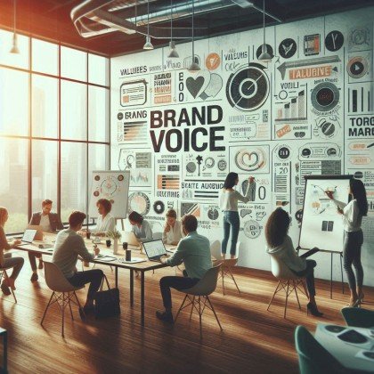 Brand voice and messaging development for content marketing